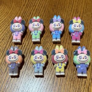 Set of 8 flocked Labubu Collectible figures